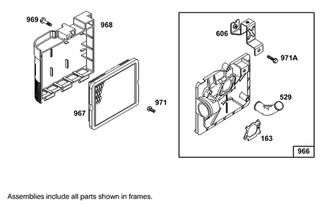 Air Cleaner Assembly Briggs And Stratton 127802-0640-01 Diagram and Parts List for 5900001 - 5999999 Toro Lawn Mower