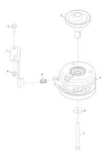 Clutch Assembly Diagram and Parts List for 414000000 - 999999999 Toro Lawn Tractor