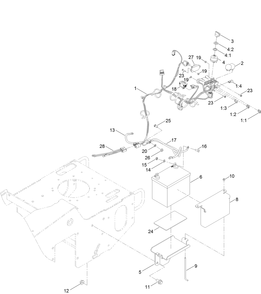 Battery And Electrical Assembly Diagram and Parts List for 405700000 - 407969999 Toro Stump Grinder