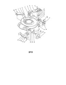 Housing/Handle Brackets/Wheel Diagram and Parts List for 9900001 & UP Toro Lawn Mower