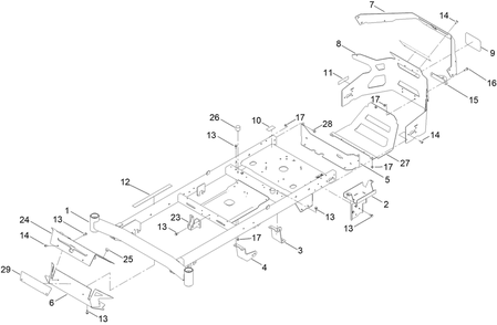 Frame Assembly Diagram and Parts List for 415500000 - 417199999 Toro Lawn Tractor
