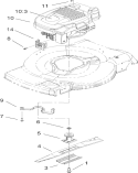 Engine and Blade Assembly Diagram and Parts List for 260000001-260999999 - 2006 Toro Lawn Mower