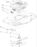 Engine and Blade Assembly Diagram and Parts List for 260000001-260999999 - 2006 Toro Lawn Mower