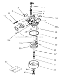 Carburetor Diagram and Parts List for 220000001-220300000 - 2002 Toro