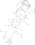 Handle Assembly Diagram and Parts List for 260000001-260999999 - 2006 Toro Lawn Mower