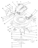 Engine & Blade Assembly Diagram and Parts List for 200000001-200999999 - 2000 Toro Lawn Mower
