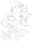 Housing & Bracket Assembly Diagram and Parts List for 210000001-210999999 - 2001 Toro Lawn Mower