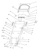 Handle and Control Assembly Diagram and Parts List for 220000001-220999999 - 2002 Toro Lawn Mower