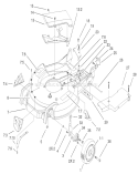 Housing and Wheel Assembly Diagram and Parts List for 220000001-220999999 - 2002 Toro Lawn Mower