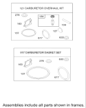 Carburetor Overhaul Kit Diagram and Parts List for 220000001-220999999 - 2002 Toro Lawn Mower