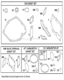 Gasket Sets and Carburetor Kit Diagram and Parts List for 9900001-9999999 - 1999 Toro Lawn Mower