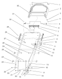 Handle Assembly Diagram and Parts List for 210000001-210999999 - 2001 Toro Lawn Mower