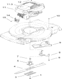 Engine and Blade Assembly Diagram and Parts List for 270000001-270999999 - 2007 Toro Lawn Mower