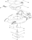 Engine and Blade Assembly Diagram and Parts List for 290000001-290999999 - 2009 Toro Lawn Mower