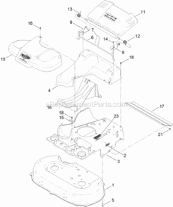 Part Location Diagram of 120-6241 Toro Shield-trailing