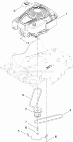 Part Location Diagram of 121-5765 Toro V-belt