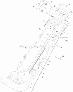 Part Location Diagram of 133-8158 Toro Engine Brake Cable Kit