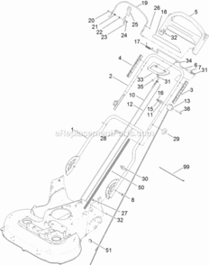 Handle_Assembly Diagram and Parts List for 312017873 - 312999999 Toro Lawn Mower