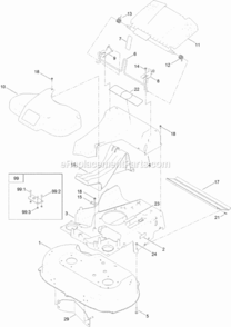 Deck_And_Frame_Assembly Diagram and Parts List for 314200001 - 314999999 Toro Lawn Mower