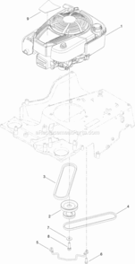 Engine_And_Pulley_Assembly Diagram and Parts List for 314000001 - 314200000 Toro Lawn Mower