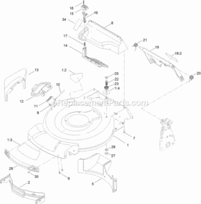 Deck_Side_Chute_And_Rear_Door_Assembly Diagram and Parts List for 314000001 - 314200000 Toro Lawn Mower