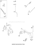Governor and Controls Assembly Diagram and Parts List for 290000001-290999999 - 2009 Toro Lawn Mower