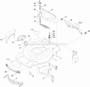Deck_Side_Chute_And_Rear_Door_Assembly Diagram and Parts List for 313000001 - 313999999 Toro Lawn Mower