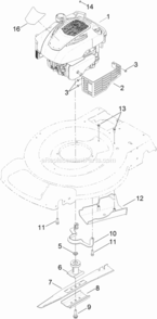 Engine_And_Blade_Assembly Diagram and Parts List for 313000001 - 313999999 Toro Lawn Mower