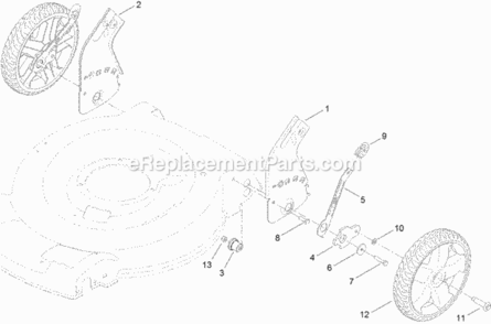 Height-Of-Cut_And_Rear_Wheel_Assembly Diagram and Parts List for 314000001 - 314999999 Toro Lawn Mower