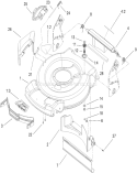 Deck, Side Chute and Rear Door Assembly Diagram and Parts List for 290000001-290999999 - 2009 Toro