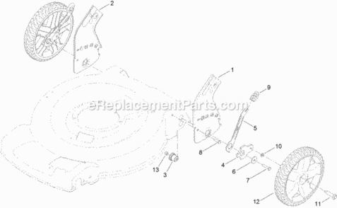 Height-Of-Cut_And_Rear_Wheel_Assembly Diagram and Parts List for 314000001 - 314200000 Toro Lawn Mower