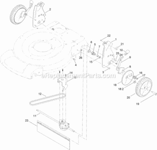 Transmission_And_Rear_Wheel_Drive_Assembly Diagram and Parts List for 314000001 - 314999999 Toro Lawn Mower