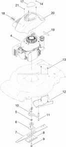 Engine_And_Blade_Assembly Diagram and Parts List for 313000001 - 313999999 Toro Lawn Mower