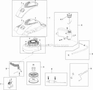 Shroud_Flywheel_And_Fuel_Tank_Assembly Diagram and Parts List for 313000001 - 313999999 Toro Lawn Mower