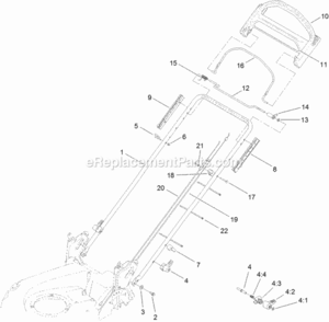 Handle_Assembly Diagram and Parts List for 312000001 - 312999999 Toro Lawn Mower