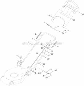 Handle_Assembly Diagram and Parts List for 314000001 - 314999999 Toro Lawn Mower