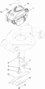 Engine_And_Blade_Assembly Diagram and Parts List for 312000001 - 312999999 Toro Lawn Mower