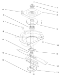 Blade Brake Clutch Assembly Diagram and Parts List for 790000001-799999999 - 1997 Toro Lawn Mower