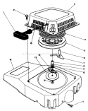 Recoil Assembly Diagram and Parts List for 7000001-7999999 - 1987 Toro Lawn Mower