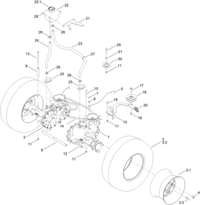 Transmission And Wheel Assembly Diagram and Parts List for 413000000 - 999999999 Toro Lawn Mower