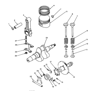 Crankshaft Assembly Diagram and Parts List for 6000001 - 6999999 Toro Generator