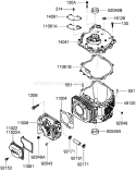 Cylinder and Crankcase Assembly Diagram and Parts List for 290000001-290999999 - 2009 Toro Lawn Mower