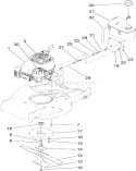Engine and Blade Assembly Diagram and Parts List for 310000001-310999999 - 2010 Toro Lawn Mower