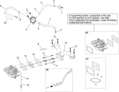 Fuel System Assembly Diagram and Parts List for 411000000 - 411799999 Toro Lawn Tractor