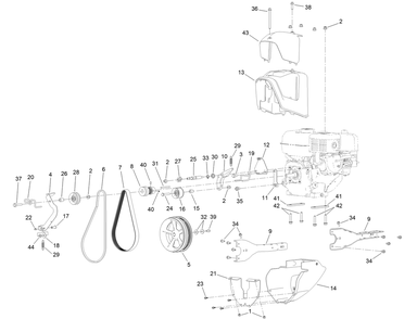 Engine Assembly Diagram and Parts List for 322000001 - 322999999 Toro Tiller