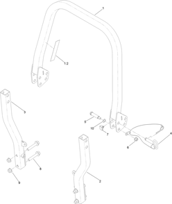Roll-Over Protection System Assembly  No. 144-1848 Diagram and Parts List for 413000000 - 414299999 Toro Lawn Tractor