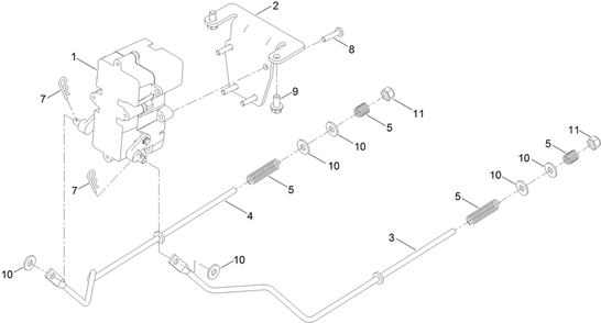 Brake Assembly Diagram and Parts List for 410000000 - 412089999 Toro Lawn Tractor