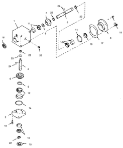 Gearbox Assembly No. 1100-010 Diagram and Parts List for 990001 - 999999 Toro Lawn Mower