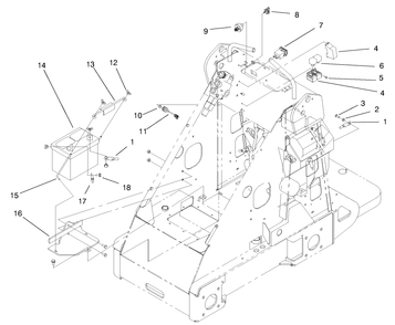 Electrical Assembly Diagram and Parts List for 990001 - 991007 Toro Lawn Tractor Accessories