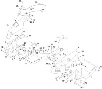 Fuel Pod Assembly Diagram and Parts List for 415500000 - 417199999 Toro Lawn Tractor